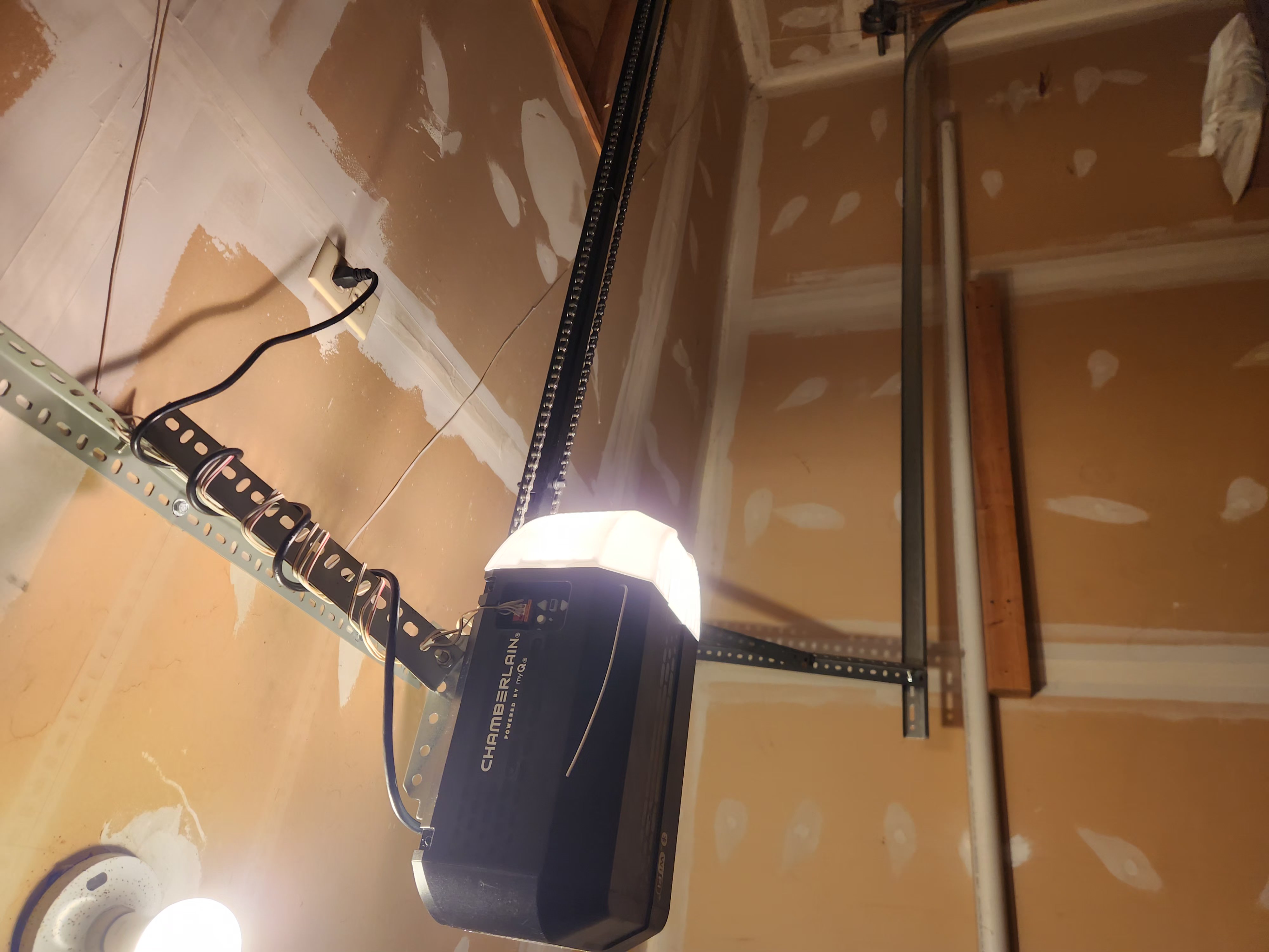 Chamberlain myQ chain-drive garage door opener freshly installed in Stittsville